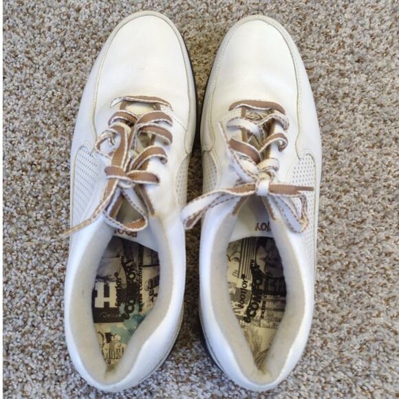 FootJoy eComfort Golf Spikes Women's 10M White Vented Leather - Picture 3 of 11